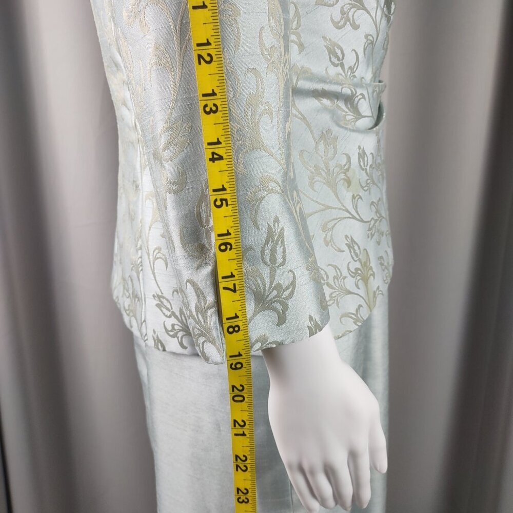 Jessica Howard Evenings 2Pc Sage Jacquard Sheath Dress Jacket Set Size 10 - Picture 10 of 16